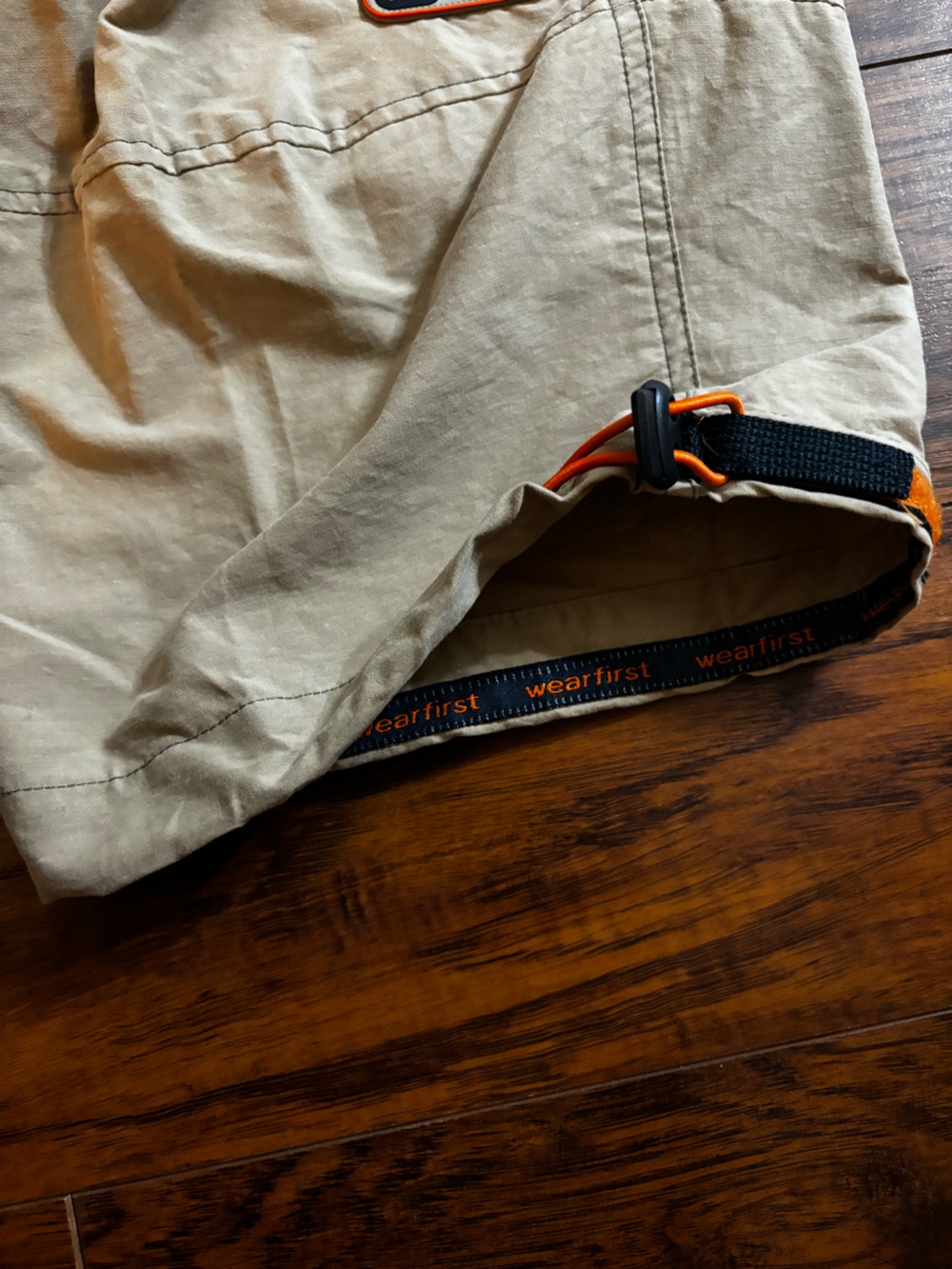 Wear First NWT Cargo Shorts Y2K Khaki Beige Outdoor Utility Cropped Pants + Belt - Picture 4 of 12
